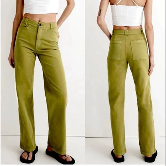 Madewell Pants - Madewell Emmett Wide-Leg Pants Green Size 29